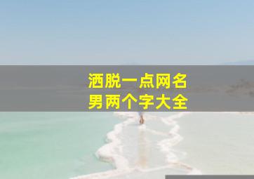 洒脱一点网名男两个字大全