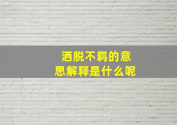 洒脱不羁的意思解释是什么呢