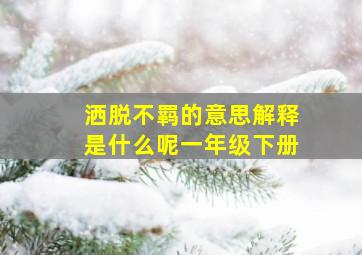 洒脱不羁的意思解释是什么呢一年级下册