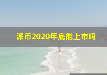 派币2020年底能上市吗