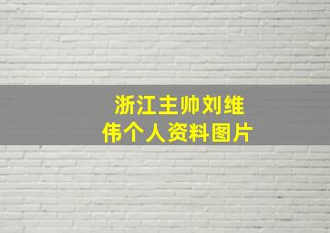 浙江主帅刘维伟个人资料图片