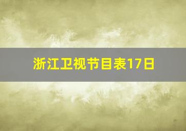 浙江卫视节目表17日