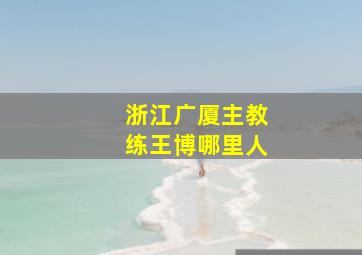 浙江广厦主教练王博哪里人