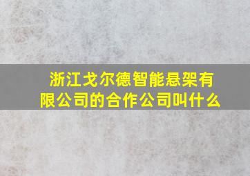 浙江戈尔德智能悬架有限公司的合作公司叫什么