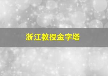 浙江教授金字塔