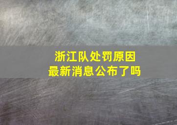 浙江队处罚原因最新消息公布了吗