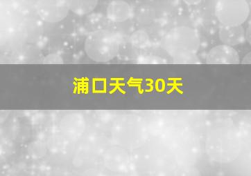 浦口天气30天