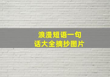 浪漫短语一句话大全摘抄图片