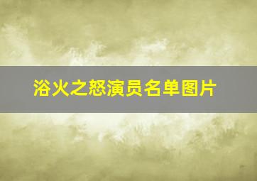 浴火之怒演员名单图片