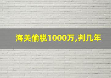 海关偷税1000万,判几年