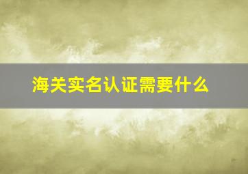 海关实名认证需要什么