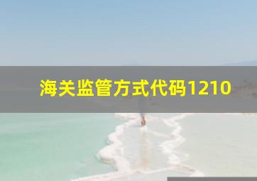 海关监管方式代码1210