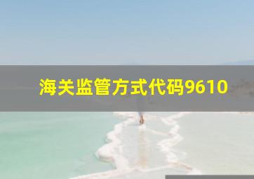 海关监管方式代码9610