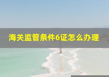 海关监管条件6证怎么办理