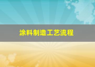 涂料制造工艺流程