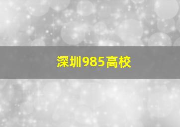 深圳985高校