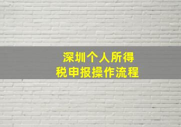 深圳个人所得税申报操作流程