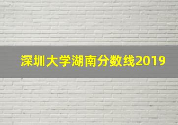 深圳大学湖南分数线2019