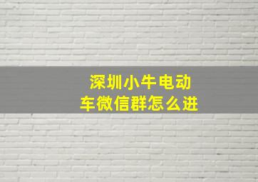 深圳小牛电动车微信群怎么进