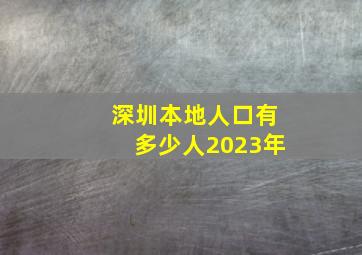 深圳本地人口有多少人2023年