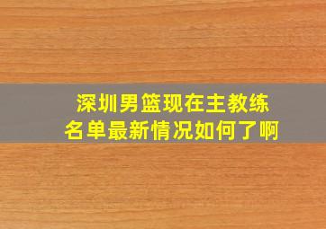 深圳男篮现在主教练名单最新情况如何了啊