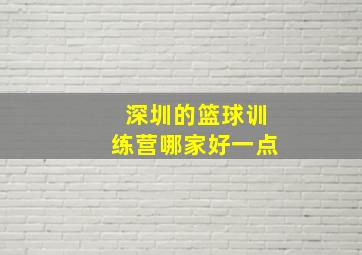 深圳的篮球训练营哪家好一点