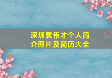 深圳袁伟才个人简介图片及简历大全