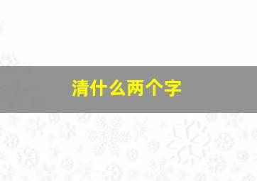 清什么两个字