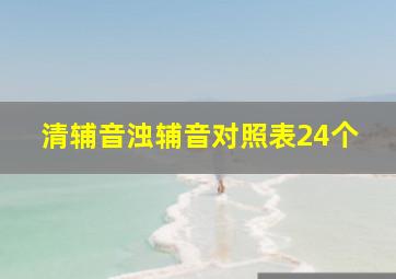 清辅音浊辅音对照表24个