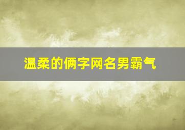 温柔的俩字网名男霸气