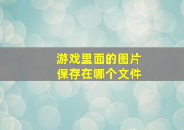 游戏里面的图片保存在哪个文件