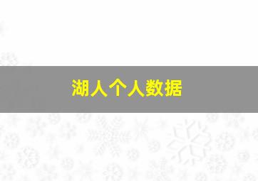 湖人个人数据