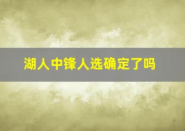 湖人中锋人选确定了吗