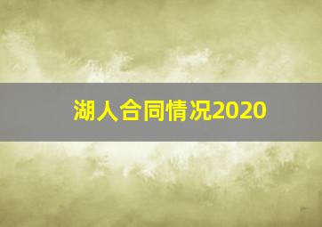 湖人合同情况2020