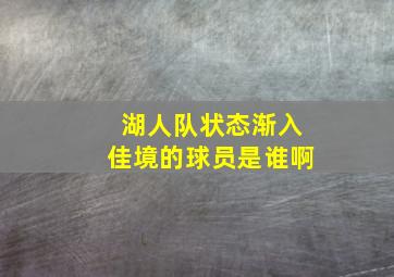 湖人队状态渐入佳境的球员是谁啊