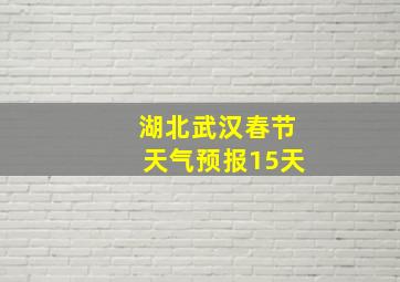 湖北武汉春节天气预报15天