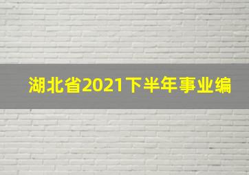 湖北省2021下半年事业编