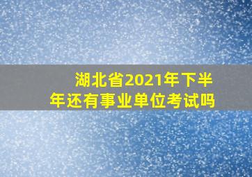 湖北省2021年下半年还有事业单位考试吗