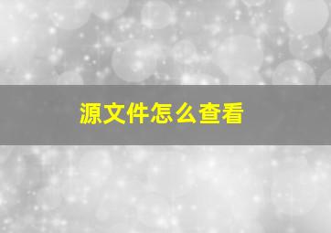 源文件怎么查看