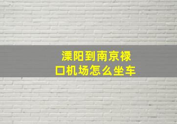 溧阳到南京禄口机场怎么坐车