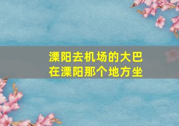 溧阳去机场的大巴在溧阳那个地方坐