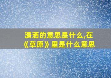 潇洒的意思是什么,在《草原》里是什么意思