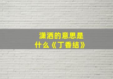 潇洒的意思是什么《丁香结》