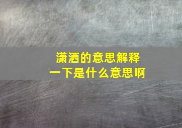 潇洒的意思解释一下是什么意思啊