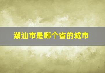 潮汕市是哪个省的城市