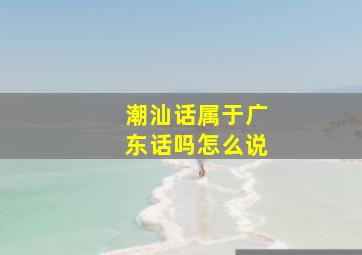 潮汕话属于广东话吗怎么说