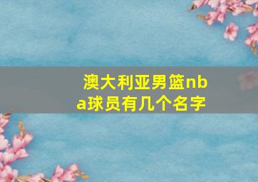 澳大利亚男篮nba球员有几个名字