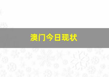 澳门今日现状