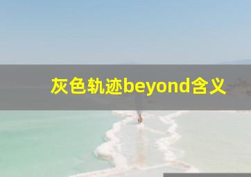 灰色轨迹beyond含义