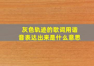 灰色轨迹的歌词用谐音表达出来是什么意思